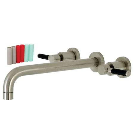 Kingston Brass KS8058DKL Wall Mount Tub Faucet, Brushed Nickel KS8058DKL